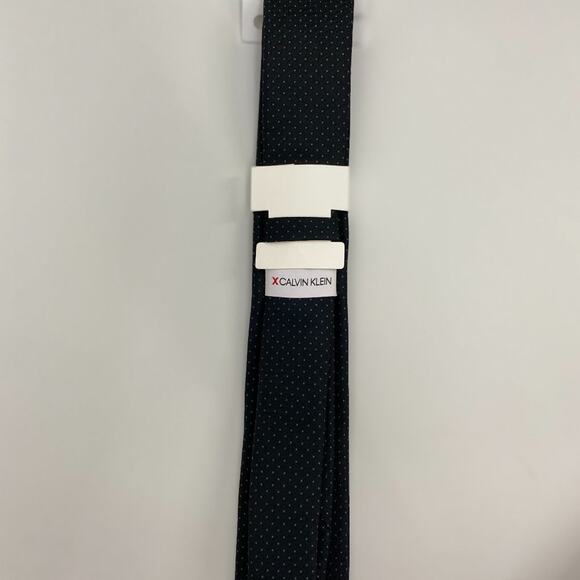 Calvin Klein Black Tiny Polka Dot Slim Neck Tie NEW Mens - Picture 4 of 6
